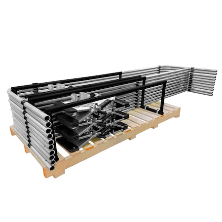 Frontline Guardrail System Non-Penetrating Complete 100 ft Kit - OSHA Compliant, Galvanized GUS10HDG